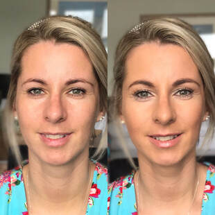 Blonde Bridesmaid Before and After Makeup