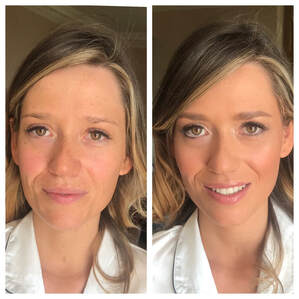 Blonde Bride Before and After Makeup
