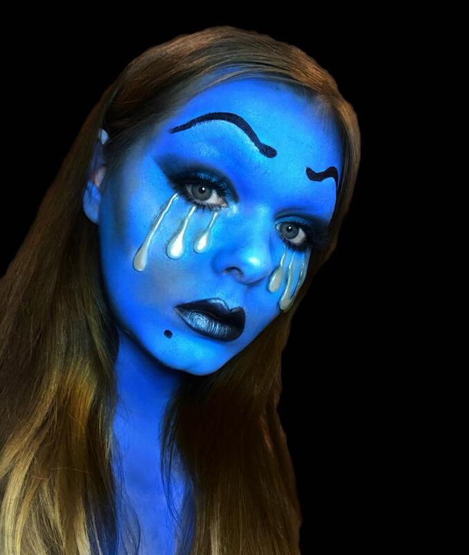 Blue creative makeup